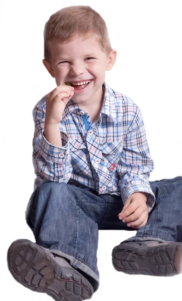 Ένα μικρό αγόρι με καραμέλα — Φωτογραφία Αρχείου