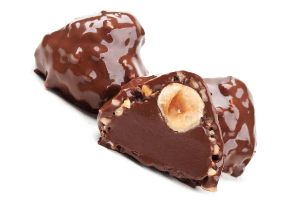 坚果巧克力糖果 — 图库照片