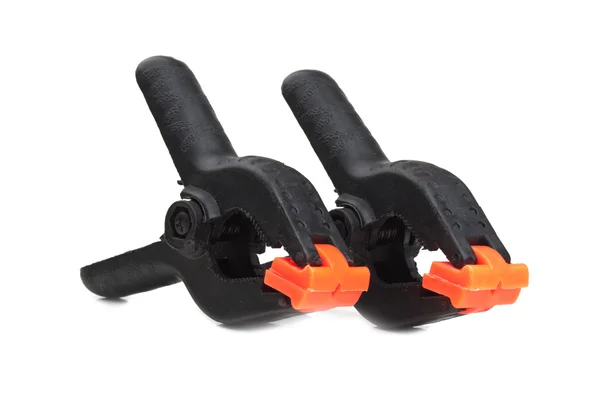 Two plastic and black clips — Stock Photo, Image