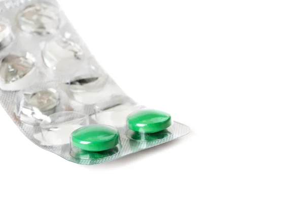 Två gröna tabletter — Stockfoto