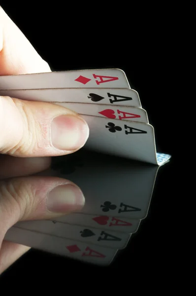 Four aces in poker — Stock Photo, Image