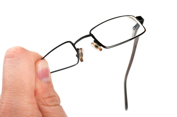 Злий чоловік зламав окуляри — стокове фото