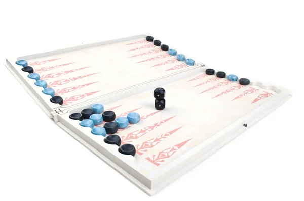 Hra backgammon a kostky — Stock fotografie