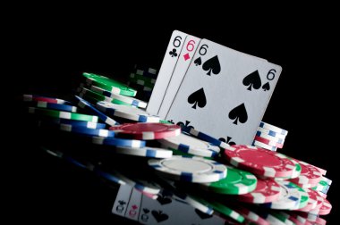 Cards and failure in poker clipart