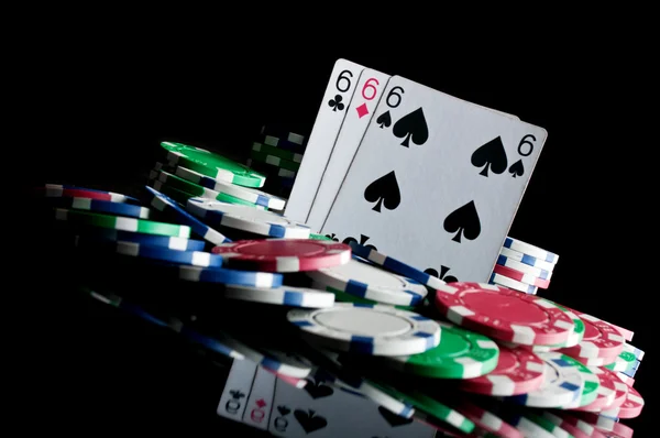 Karty a neúspěch v pokeru — Stock fotografie