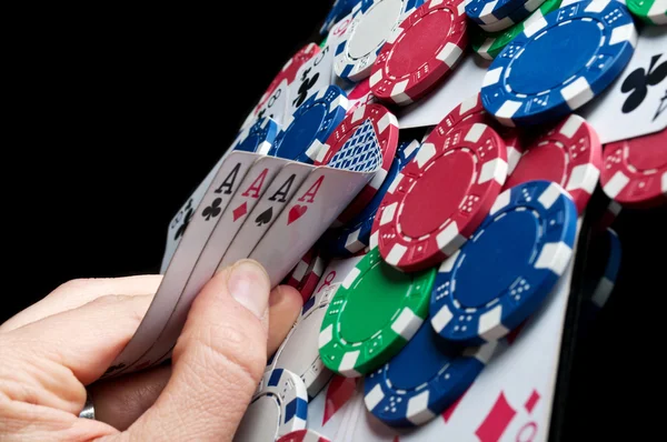 Quatro ases no poker — Fotografia de Stock