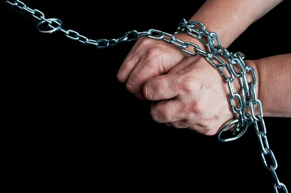 Hands in chain — Stock Photo, Image