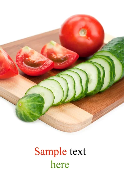 Verse rode tomaat en komkommer — Stockfoto