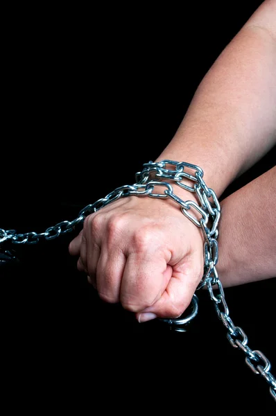 Hands in chain — Stock Photo, Image