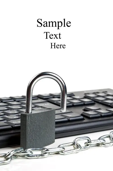Computer keyboard and lock — Stock Photo, Image