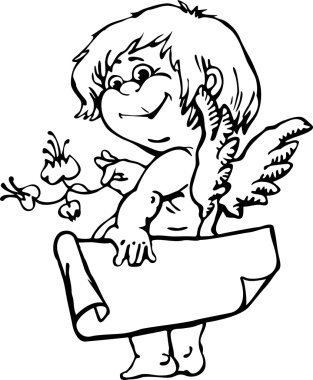 Angel with a message for you clipart