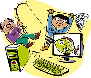 Computer specialists - designers clipart