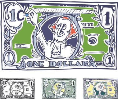 Comic American dollar. The increase in nominal clipart