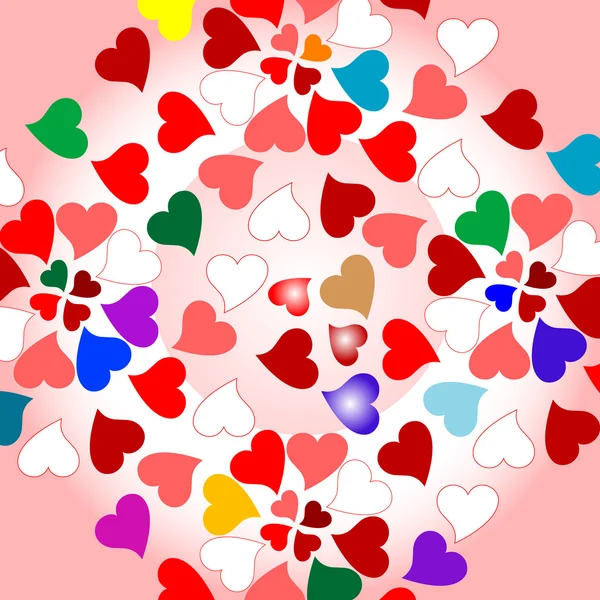 San Valentín floral corazones romántico patrón fondo — Vector de stock