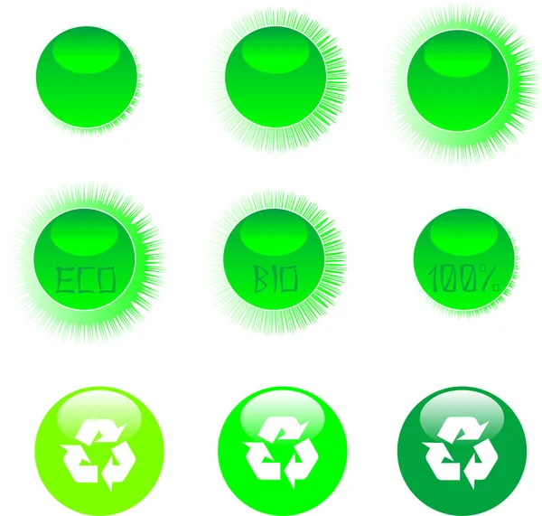 Zestaw ikon ekologicznych zielony — Wektor stockowy