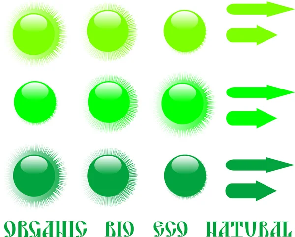 Set di eco-icona verde e freccia — Vettoriale Stock