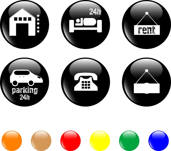 stock vector Hotel and motel objects icons