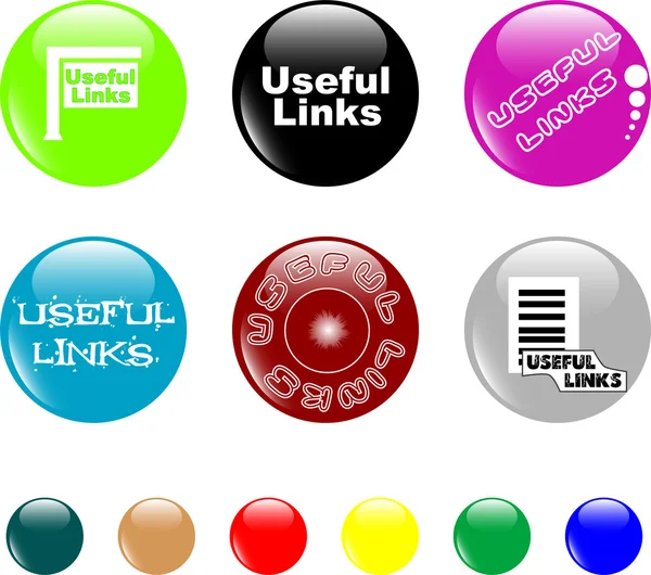 Pulsante link utili icona colorata — Vettoriale Stock