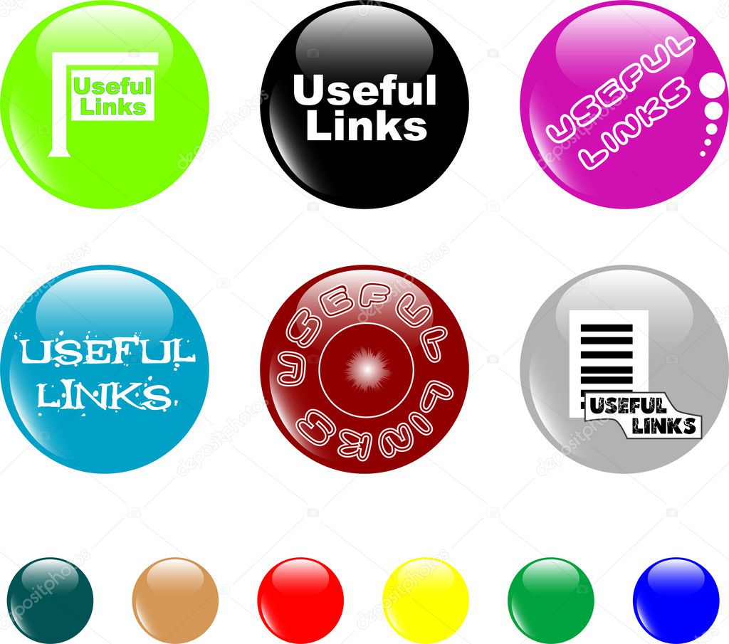 Button useful links colored icon