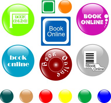 Button book online colored icon clipart