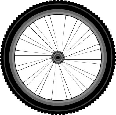 Detailed Front wheel of a mountain bike clipart