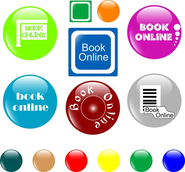 Кнопка онлайн значок кольору — стоковий вектор