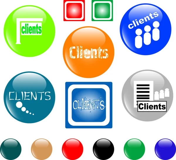 Botón clientes icono de color — Archivo Imágenes Vectoriales