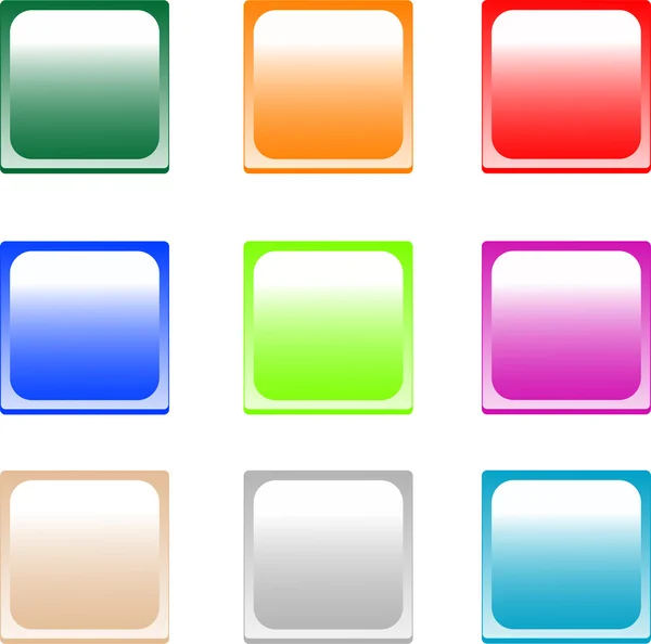 Χρωματιστά κενό κουμπί γυαλιστερό — Διανυσματικό Αρχείο