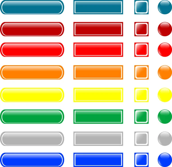 Colored empty glass button — Stock Vector