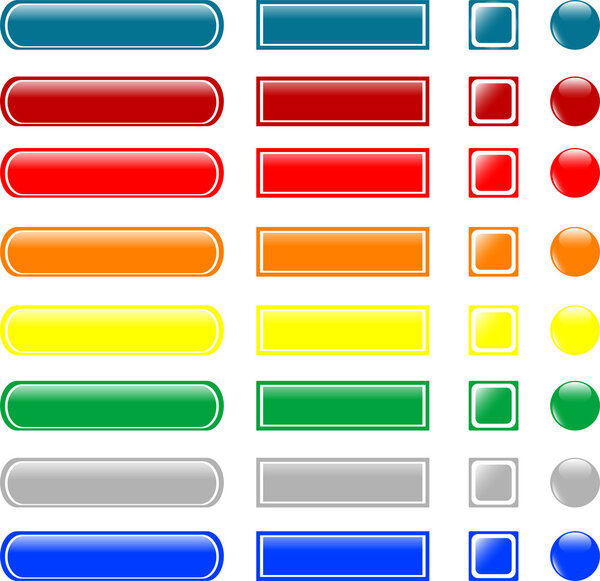 Colored empty glass button