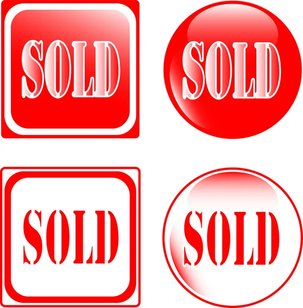 Imobiliário vendido sinal — Vetor de Stock