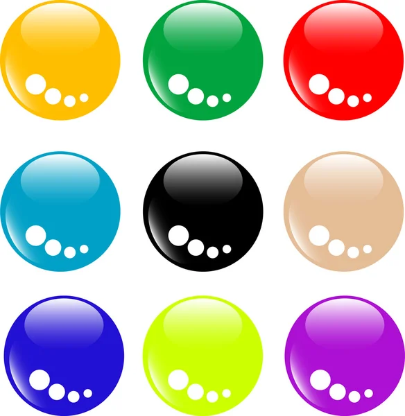 Collection of round glossy internet buttons — Stock Vector