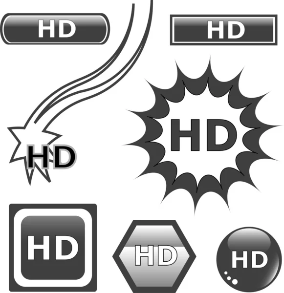 Knop set HD glanzende websites — Stockvector