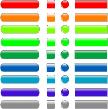 Set colored empty web button clipart