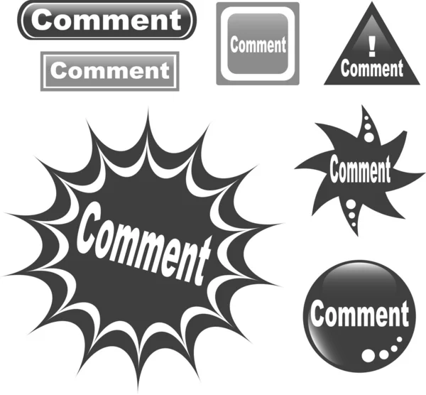 Comment button web glossy icon — Stock Vector