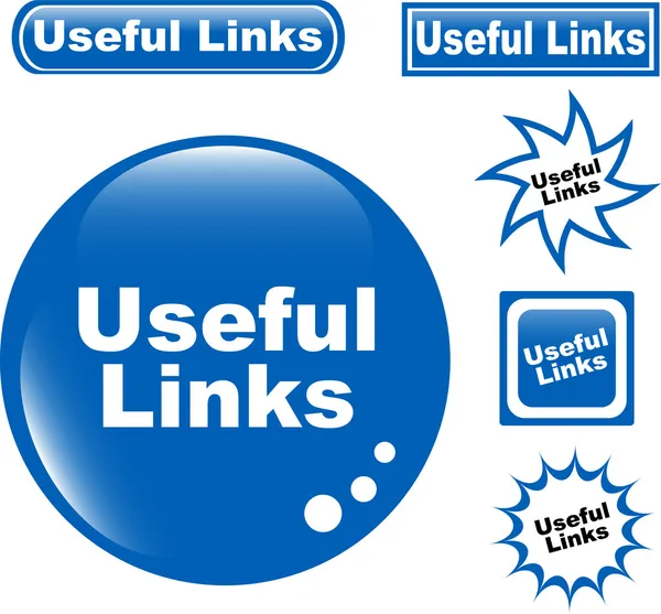 Link utili pulsante web icona lucida — Vettoriale Stock