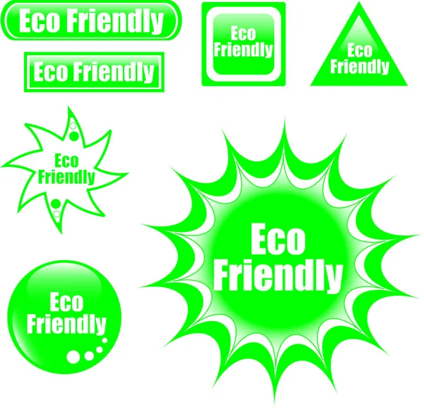 Green eco friendly label web button — Stock Vector