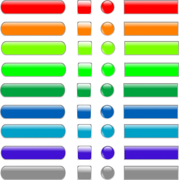 Définir bouton web vide coloré — Image vectorielle