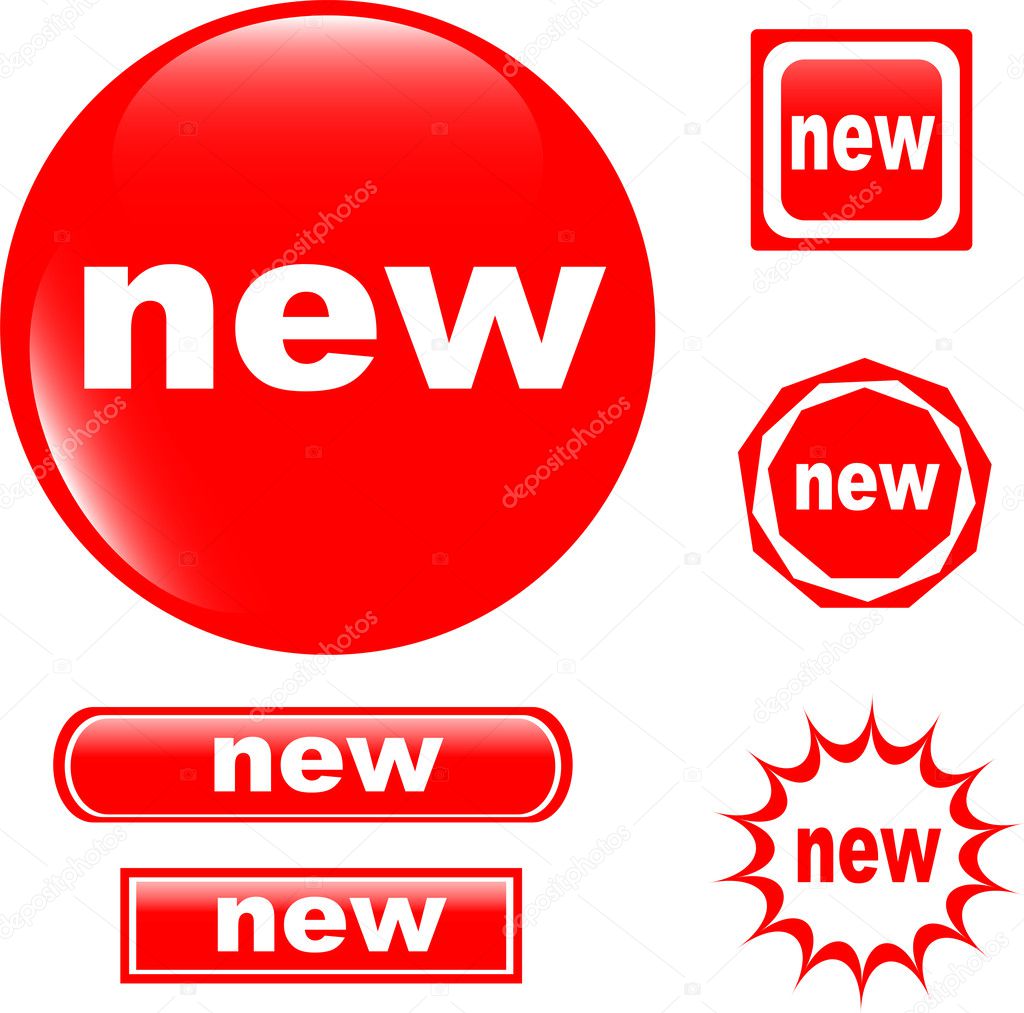 New Button Web Glossy Icon Stock Vector C Fotoscool 5640921