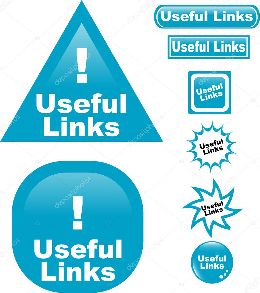 Useful Links button web glass icon