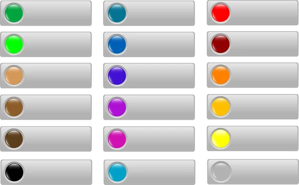 Collection de boutons web colorés vides — Image vectorielle