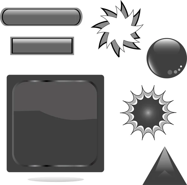 Black shiny set web button — Stock Vector