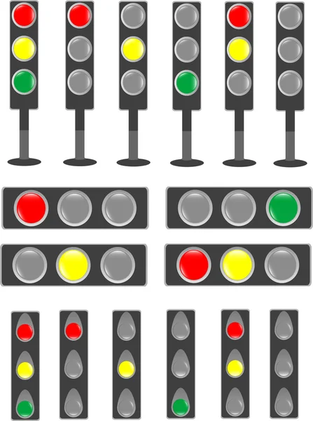 Traffic light & status bar semaphore — Stock Vector