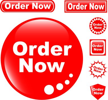 Button ORDER NOW glossy icons set clipart