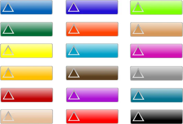 Ensemble de boutons varicolores rectangulaires brillants — Image vectorielle