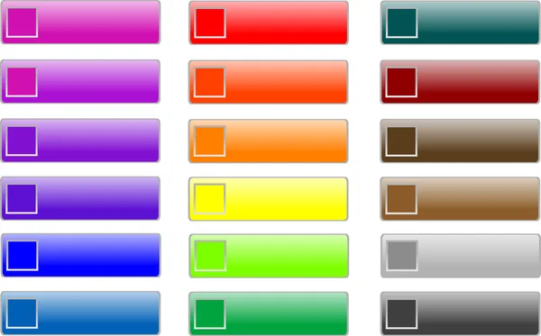 Glänzend leere Web-Tasten farbiges Set — Stockvektor