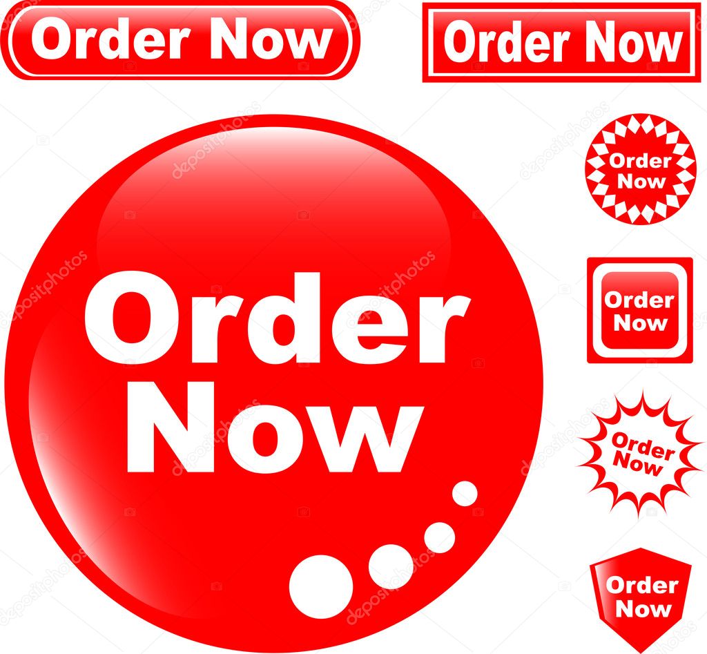 Button ORDER NOW glossy icons set