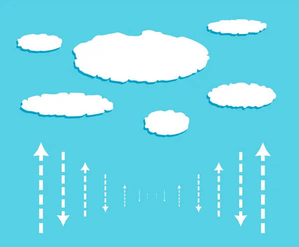 Oklar şeklinde veri sinyalleri ile bulut — Stok Vektör