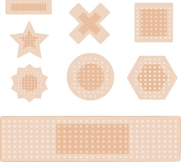 Set of plasters isolated on white — Stock Vector