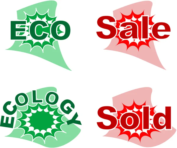 Set of sale and ecology badge — Stock Vector